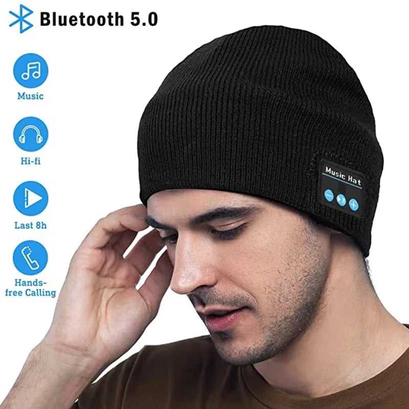 Bluetooth Headphone Wireless Smart Cap Headset Warm Beanie Speaker Hunting Camping Running Music Earphone Hat Rechargeable