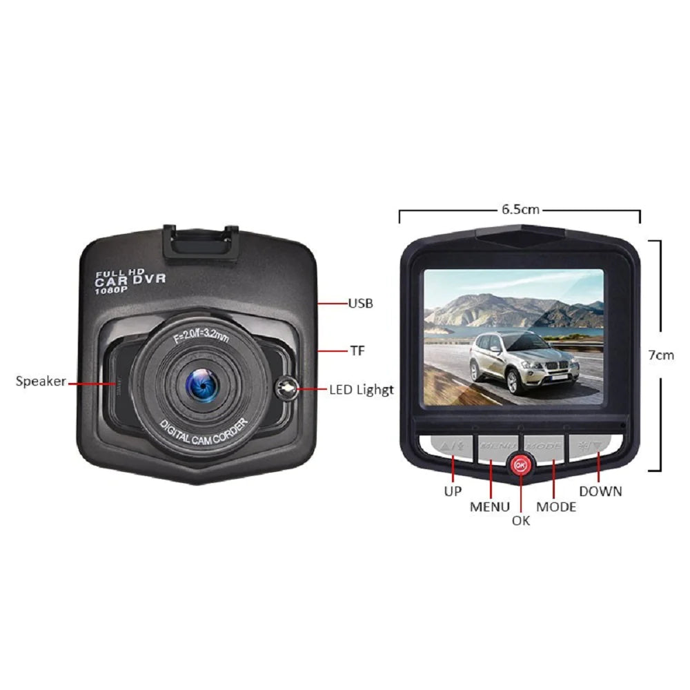 2.4'' Full HD 1080P Dash Cam Car DVR Front or Rear Camera Night Vision G-Sensor