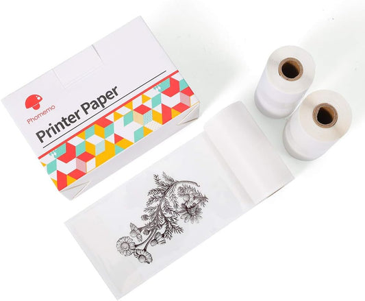 Clear Paper for M02 M02 Pro M02S M03, Transparent, Original, Adhesive, Thermal Printer Paper, Glossy Sticker Paper, for Pocket Printer, 53Mm X 3.5M, Diameter 30Mm, 3-Rolls